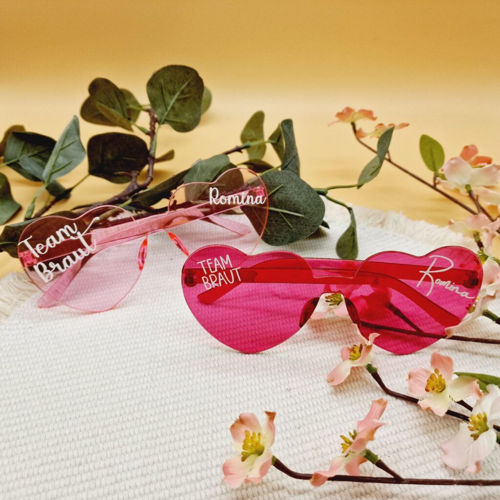 Sonnenbrille Herzform Pink und Rosa2