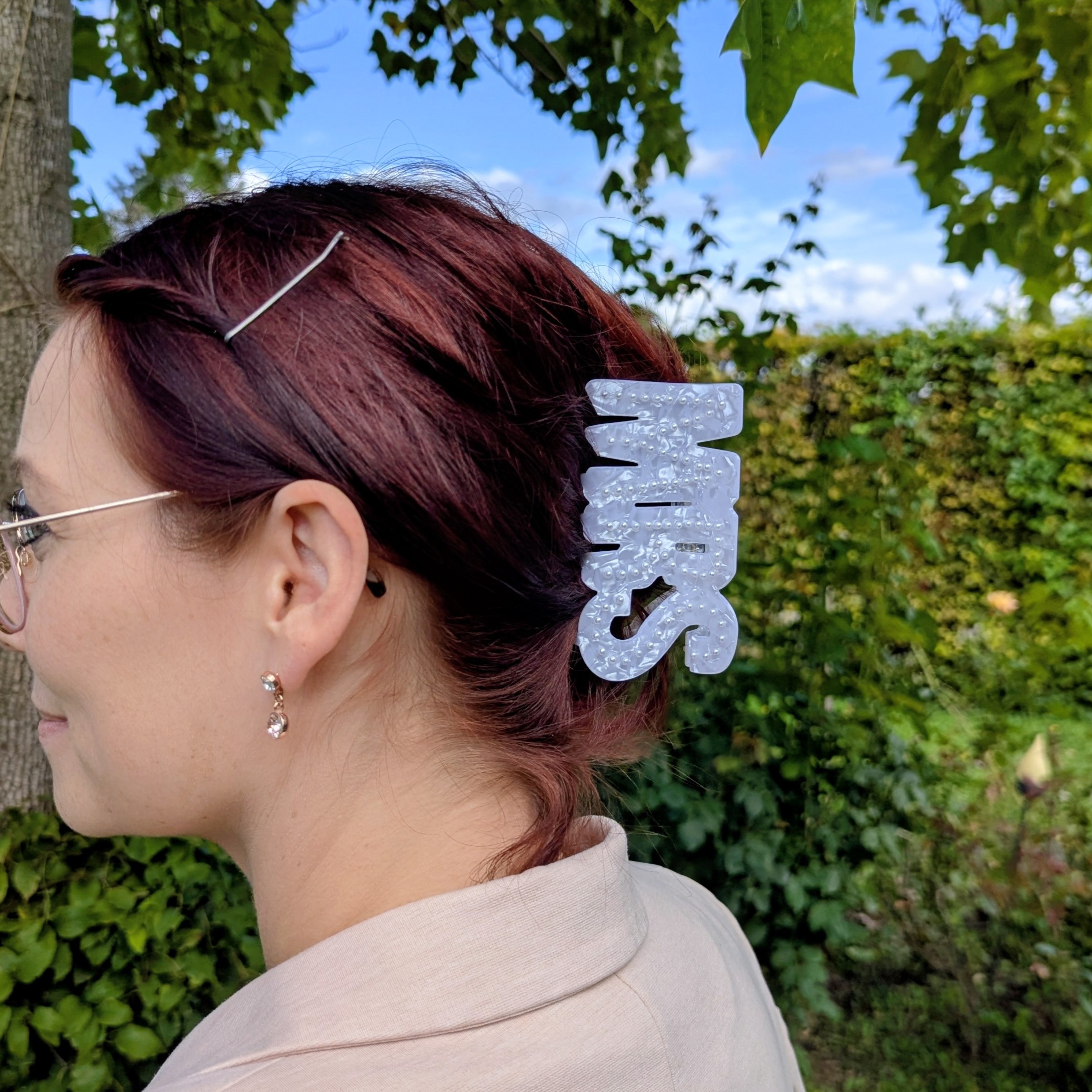 Haarklammer Mrs mit Perlen