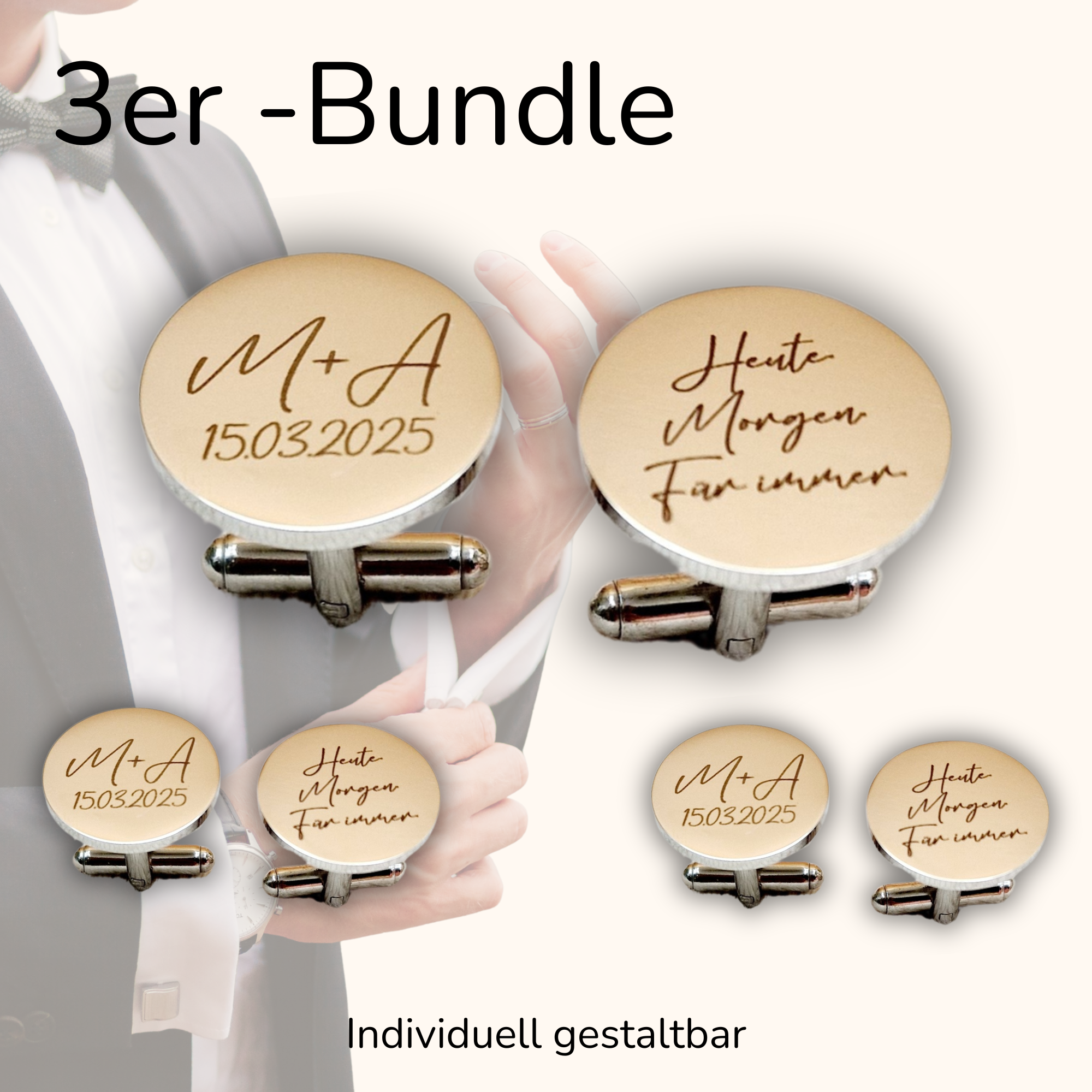 3er-Bundle Manschettenknöpfe